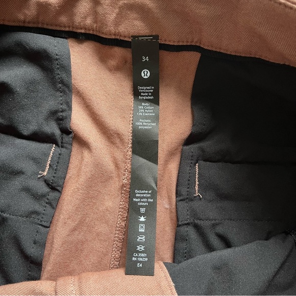 SOLDLululemon Athletica commission pant slim earth dye clay chino golf pants - Picture 5 of 14